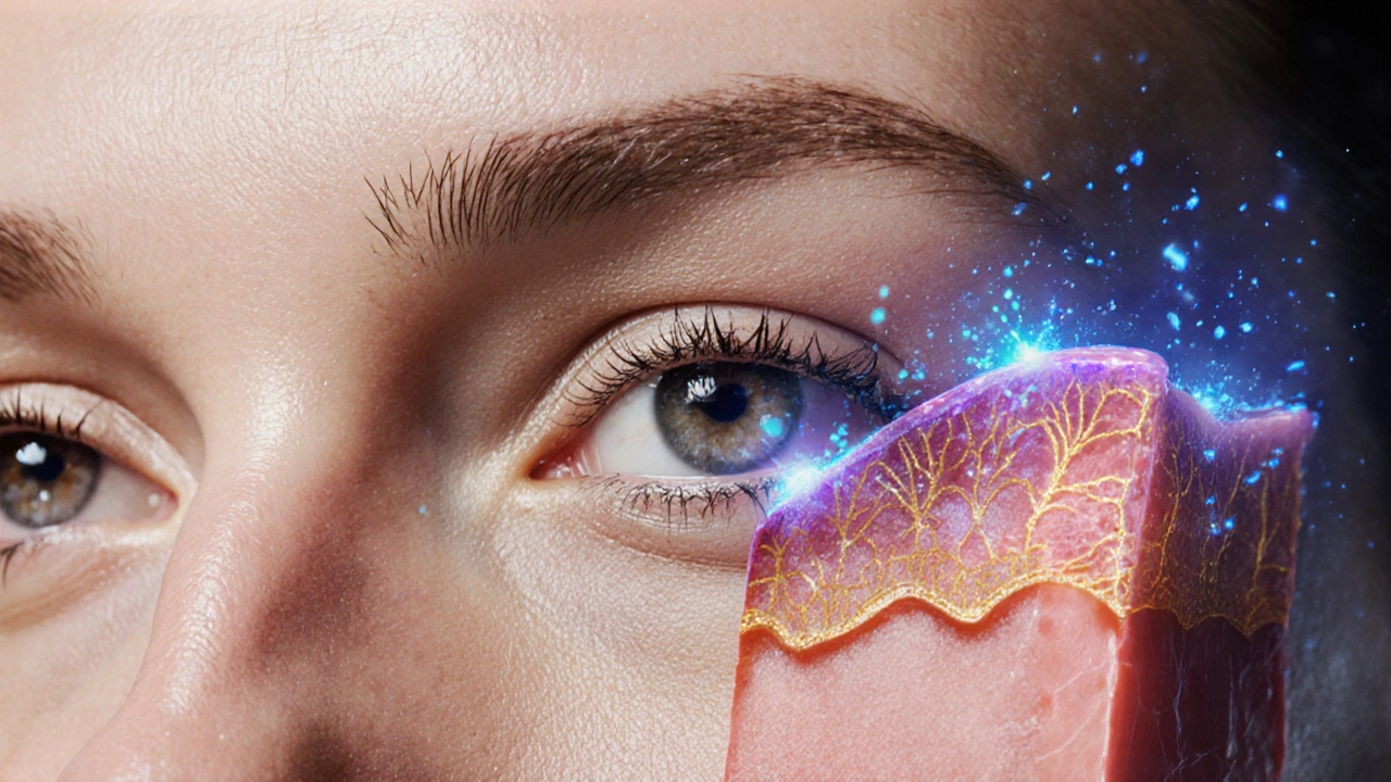 Анатомическое изображение восстановления коллагена под действием лазера Fraxel Dual.