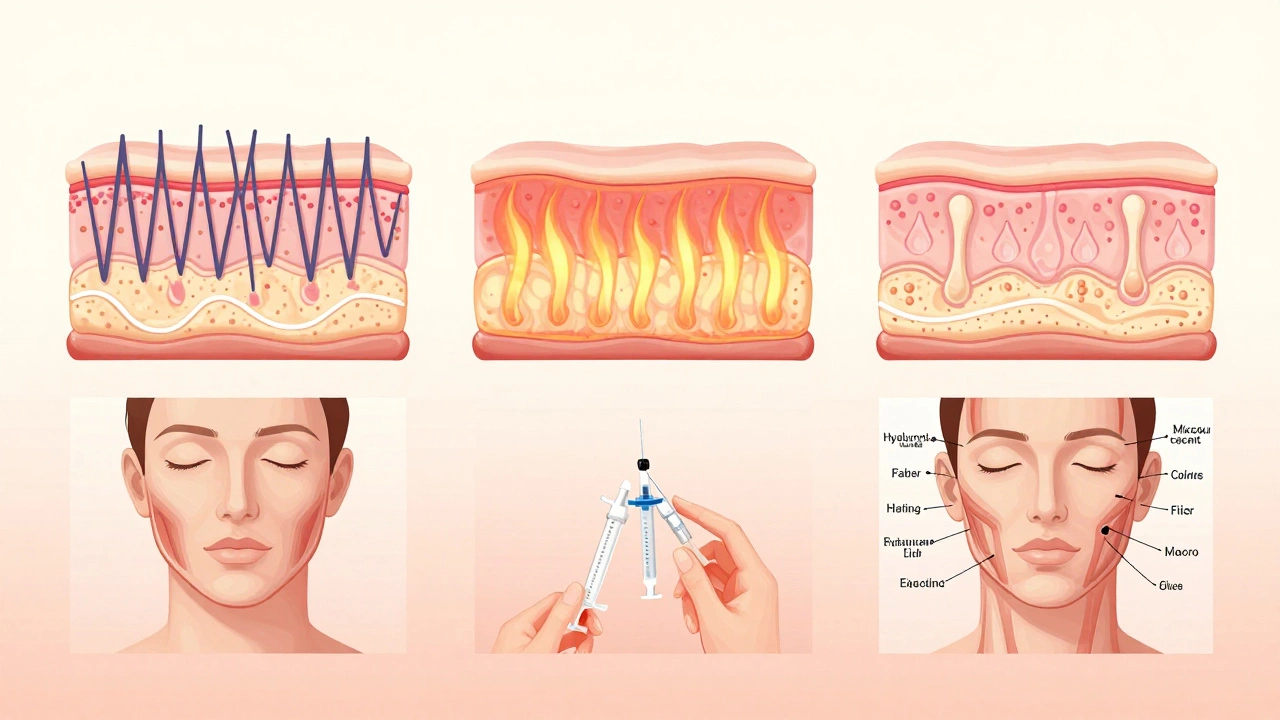 Четыре метода коррекции брылей без операции: ультразвук, радиочастота, инъекции и микротоки.