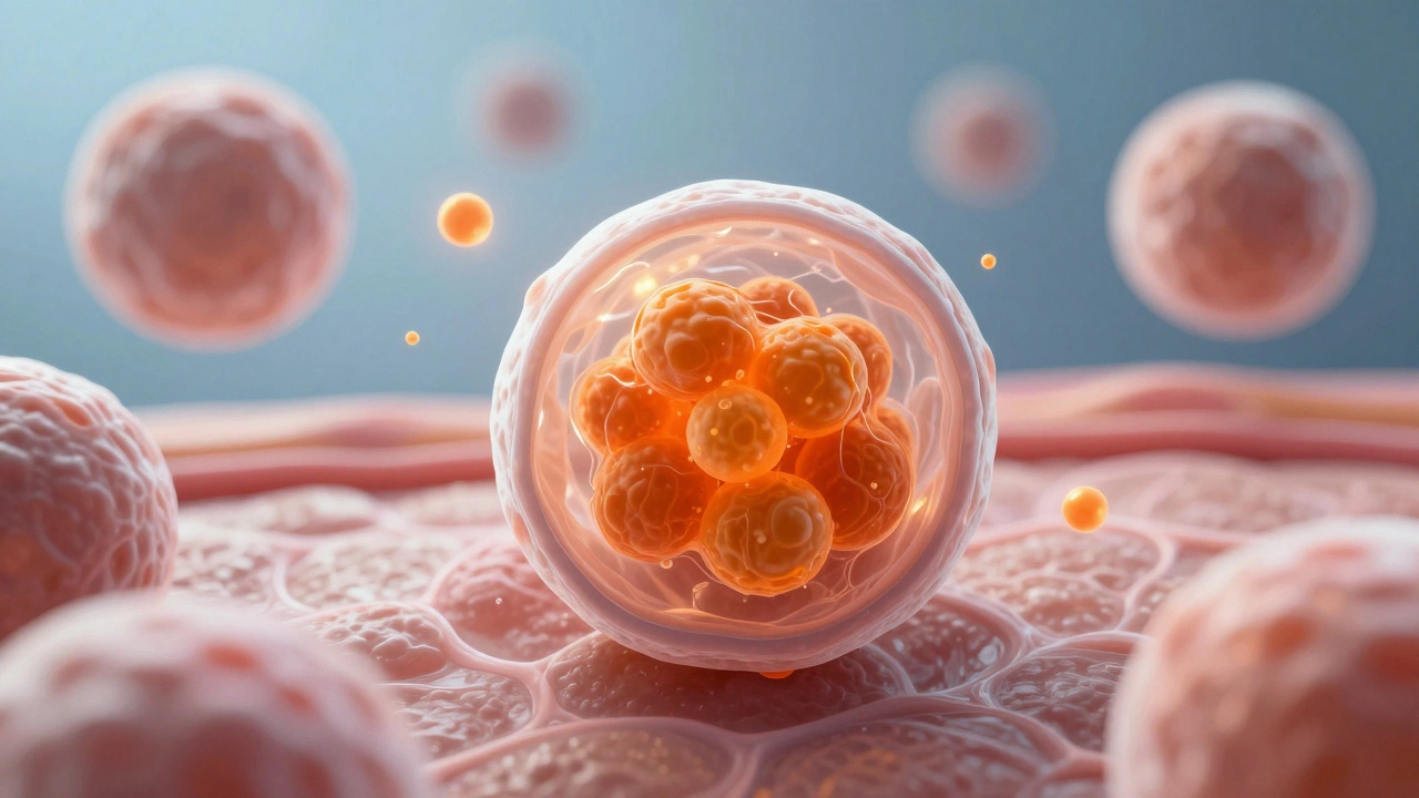 Иллюстрация клеток кожи, где ниацинамид блокирует перенос пигмента