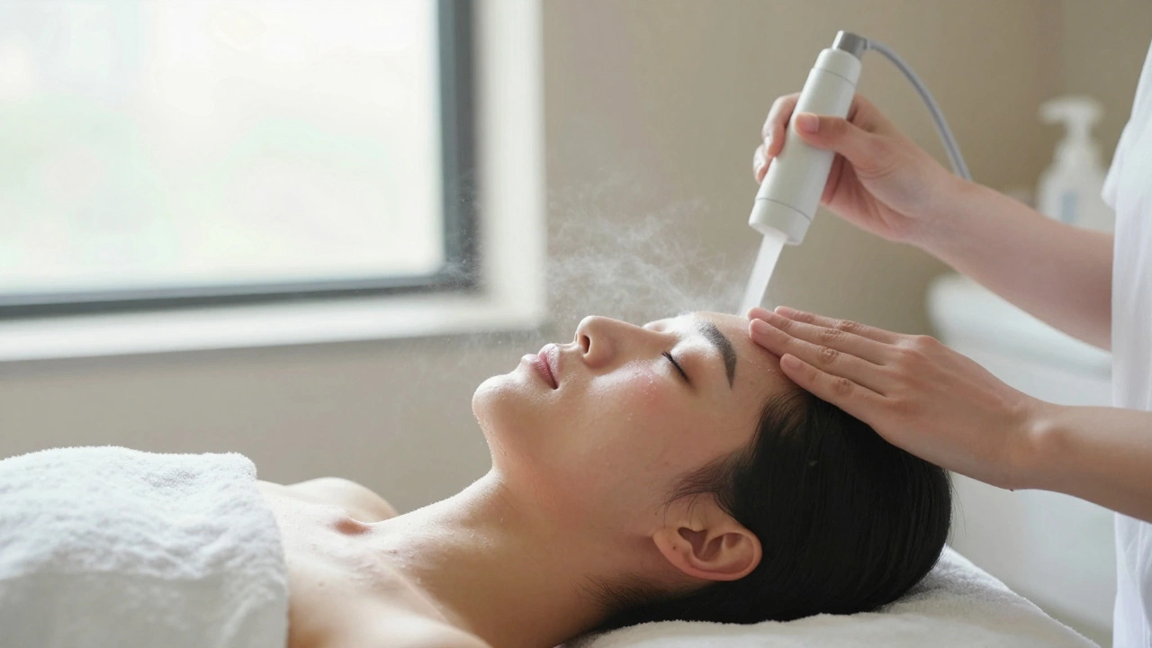 Криотерапия лица — холодный поток воздуха улучшает кровообращение и снимает отёки