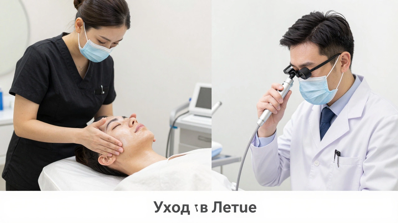 Сравнение: косметолог в салоне и врач в клинике — уход против медицинского вмешательства.