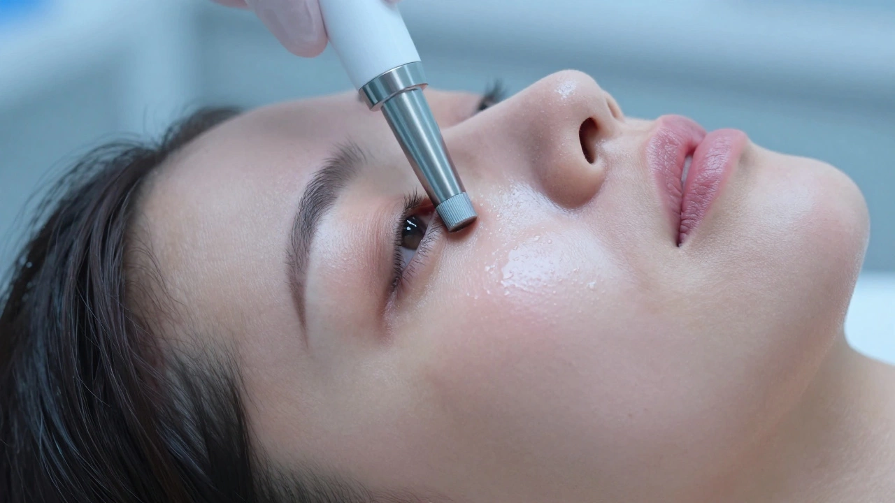 Ультразвуковая чистка лица без раздражения, кожа выглядит чистой и свежей
