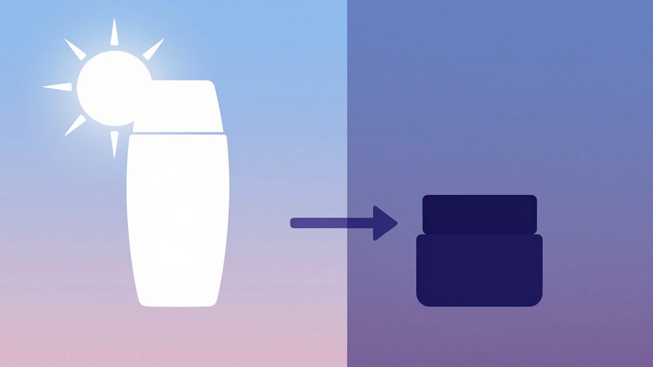 Концепт утренней защиты и вечернего восстановления кожи.